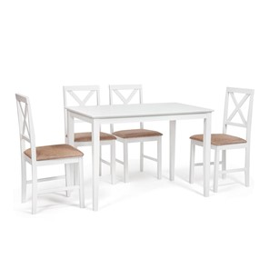 Обеденная группа на кухню Хадсон (стол + 4 стула) id 13693 pure white (белый 2-1) арт.13693 в Иваново